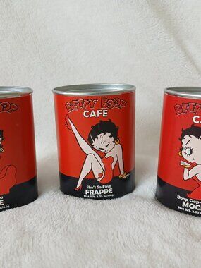 Betty Boop Cafe Coffee Tins Mocha Latte Frappe vintage King Features